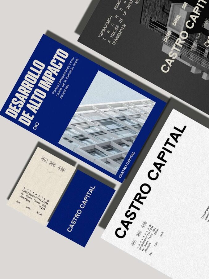 a series of brochures designed to look like a building